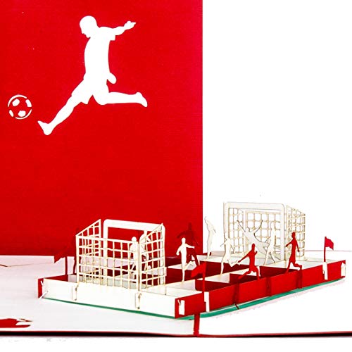 Pop Up Karte Fußballfan Rot & Weiß