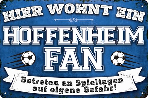 Hoffenheim Fan Blechschild 14×20 cm